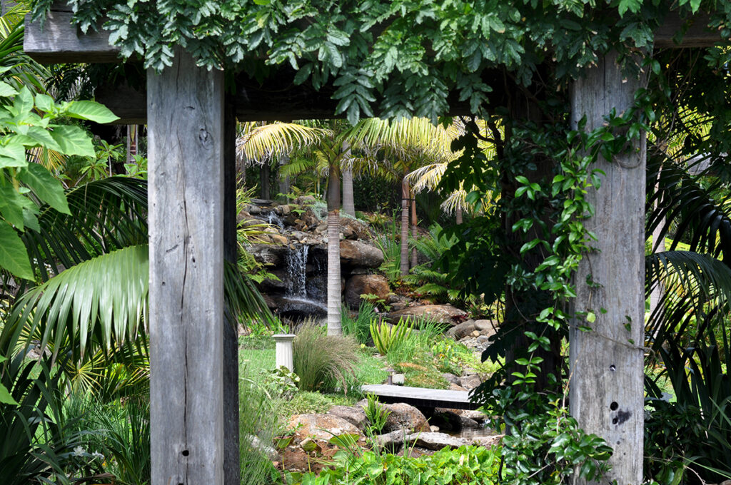 pergola in landscaped gardens sanctuary in the cove coopers beach